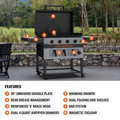 Bronco 36” Griddle Airfryer Combo